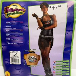 Sexy Biker Girl Motorcycle Club Gang Rider Fancy Dress Halloween Adult Costume.